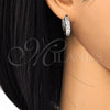Rhodium Gold Filled Huggie Hoop, with White Cubic Zirconia, Polished, Rhodium Finish, 02.210.0053.3.20