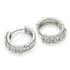 Rhodium Gold Filled Huggie Hoop, with White Cubic Zirconia, Polished, Rhodium Finish, 02.210.0053.3.20