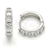 Rhodium Gold Filled Huggie Hoop, with White Cubic Zirconia, Polished, Rhodium Finish, 02.210.0053.3.20