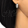 Oro Laminado Huggie Hoop, Gold Filled Style with White Cubic Zirconia, Polished, Two Tone, 02.210.0026.5.15