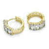 Oro Laminado Huggie Hoop, Gold Filled Style with White Cubic Zirconia, Polished, Two Tone, 02.210.0026.5.15