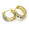 Oro Laminado Huggie Hoop, Gold Filled Style with White Cubic Zirconia, Polished, Two Tone, 02.210.0111.15