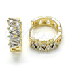 Oro Laminado Huggie Hoop, Gold Filled Style with White Cubic Zirconia, Polished, Two Tone, 02.210.0111.15