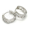 Rhodium Gold Filled Huggie Hoop, with White Cubic Zirconia, Polished, Rhodium Finish, 02.210.0111.1.15