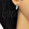 Rhodium Gold Filled Huggie Hoop, Baguette Design, with White Cubic Zirconia, Polished, Rhodium Finish, 02.210.0085.3.15