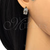 Oro Laminado Huggie Hoop, Gold Filled Style with White Cubic Zirconia, Polished, Two Tone, 02.210.0113.15