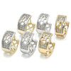 Oro Laminado Huggie Hoop, Gold Filled Style with White Cubic Zirconia, Polished, Two Tone, 02.210.0113.15
