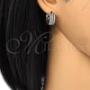 Oro Laminado Huggie Hoop, Gold Filled Style with White Cubic Zirconia, Polished, Two Tone, 02.210.0115.15