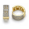 Oro Laminado Huggie Hoop, Gold Filled Style with White Cubic Zirconia, Polished, Two Tone, 02.210.0115.15