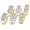 Oro Laminado Huggie Hoop, Gold Filled Style with White Cubic Zirconia, Polished, Two Tone, 02.210.0115.15