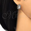Oro Laminado Huggie Hoop, Gold Filled Style with White Cubic Zirconia, Polished, Two Tone, 02.210.0116.20