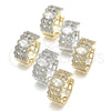 Oro Laminado Huggie Hoop, Gold Filled Style with White Cubic Zirconia, Polished, Two Tone, 02.210.0116.20