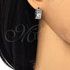 Rhodium Gold Filled Huggie Hoop, with White Cubic Zirconia, Polished, Rhodium Finish, 02.210.0116.1.20