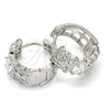Rhodium Gold Filled Huggie Hoop, with White Cubic Zirconia, Polished, Rhodium Finish, 02.210.0116.1.20