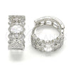 Rhodium Gold Filled Huggie Hoop, with White Cubic Zirconia, Polished, Rhodium Finish, 02.210.0116.1.20