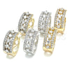 Oro Laminado Huggie Hoop, Gold Filled Style with White Cubic Zirconia, Polished, Two Tone, 02.210.0117.15