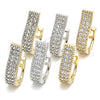 Oro Laminado Huggie Hoop, Gold Filled Style with White Cubic Zirconia, Polished, Two Tone, 02.210.0119.15