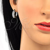 Rhodium Gold Filled Huggie Hoop, with White Micro Pave, Polished, Rhodium Finish, 02.210.0121.1.20