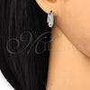 Rhodium Gold Filled Huggie Hoop, with White Micro Pave, Polished, Rhodium Finish, 02.210.0121.1.20