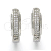 Rhodium Gold Filled Huggie Hoop, with White Micro Pave, Polished, Rhodium Finish, 02.210.0121.1.20
