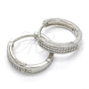 Rhodium Gold Filled Huggie Hoop, with White Micro Pave, Polished, Rhodium Finish, 02.210.0121.1.20
