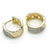 Oro Laminado Huggie Hoop, Gold Filled Style with White Cubic Zirconia, Polished, Two Tone, 02.210.0097.5.15
