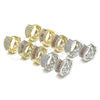 Oro Laminado Huggie Hoop, Gold Filled Style with White Cubic Zirconia, Polished, Two Tone, 02.210.0097.5.15