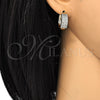 Oro Laminado Huggie Hoop, Gold Filled Style with White Cubic Zirconia, Polished, Two Tone, 02.210.0124.20