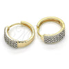 Oro Laminado Huggie Hoop, Gold Filled Style with White Cubic Zirconia, Polished, Two Tone, 02.210.0124.20