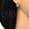 Oro Laminado Huggie Hoop, Gold Filled Style with White Cubic Zirconia, Polished, Two Tone, 02.210.0125.15