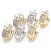 Oro Laminado Huggie Hoop, Gold Filled Style with White Cubic Zirconia, Polished, Two Tone, 02.210.0125.15