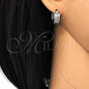 Rhodium Gold Filled Huggie Hoop, with White Cubic Zirconia, Polished, Rhodium Finish, 02.210.0125.1.15