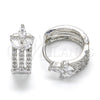 Rhodium Gold Filled Huggie Hoop, with White Cubic Zirconia, Polished, Rhodium Finish, 02.210.0125.1.15