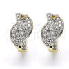 Oro Laminado Huggie Hoop, Gold Filled Style with White Cubic Zirconia, Polished, Two Tone, 02.210.0088.2.20