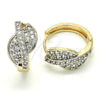 Oro Laminado Huggie Hoop, Gold Filled Style with White Cubic Zirconia, Polished, Two Tone, 02.210.0088.2.20