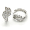 Rhodium Gold Filled Huggie Hoop, with White Cubic Zirconia, Polished, Rhodium Finish, 02.210.0088.3.20