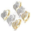 Rhodium Gold Filled Huggie Hoop, with White Cubic Zirconia, Polished, Rhodium Finish, 02.210.0088.3.20