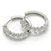Rhodium Gold Filled Huggie Hoop, Baguette Design, with White Cubic Zirconia, Polished, Rhodium Finish, 02.210.0127.1.25