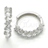 Rhodium Gold Filled Huggie Hoop, Baguette Design, with White Cubic Zirconia, Polished, Rhodium Finish, 02.210.0127.1.25