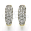 Oro Laminado Huggie Hoop, Gold Filled Style with White Cubic Zirconia, Polished, Two Tone, 02.210.0129.20
