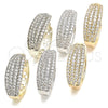 Oro Laminado Huggie Hoop, Gold Filled Style with White Cubic Zirconia, Polished, Two Tone, 02.210.0129.20
