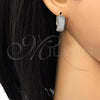 Oro Laminado Huggie Hoop, Gold Filled Style with White Cubic Zirconia, Polished, Two Tone, 02.210.0130.20