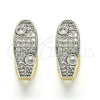 Oro Laminado Huggie Hoop, Gold Filled Style with White Cubic Zirconia, Polished, Two Tone, 02.210.0132.20