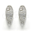 Rhodium Gold Filled Huggie Hoop, with White Cubic Zirconia, Polished, Rhodium Finish, 02.210.0132.1.20