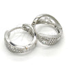Rhodium Gold Filled Huggie Hoop, with White Cubic Zirconia, Polished, Rhodium Finish, 02.210.0132.1.20