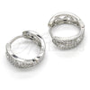 Rhodium Gold Filled Huggie Hoop, with White Cubic Zirconia, Polished, Rhodium Finish, 02.210.0132.1.20