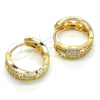 Oro Laminado Huggie Hoop, Gold Filled Style with White Cubic Zirconia, Polished, Golden Finish, 02.210.0132.2.20