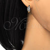 Oro Laminado Huggie Hoop, Gold Filled Style with White Cubic Zirconia, Polished, Two Tone, 02.210.0134.15