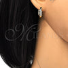 Oro Laminado Huggie Hoop, Gold Filled Style with White Cubic Zirconia, Polished, Golden Finish, 02.210.0134.2.15
