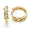 Oro Laminado Huggie Hoop, Gold Filled Style with White Cubic Zirconia, Polished, Golden Finish, 02.210.0134.2.15